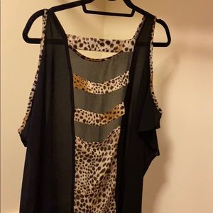 Leopard sheer top